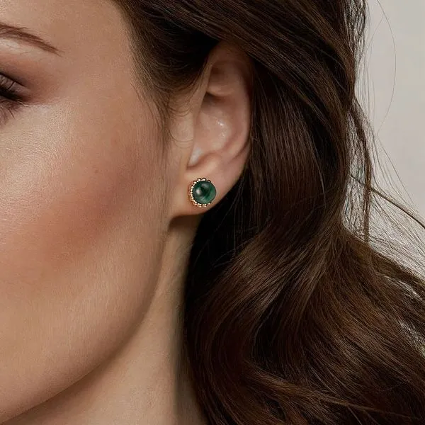 14kt YG Gabriel Malachite Stud earrings
