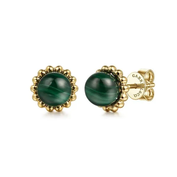 14kt YG Gabriel Malachite Stud earrings