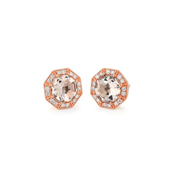 14kt RG Morganite and Diamond Earrings Carroll's Jewelers Doylestown, PA