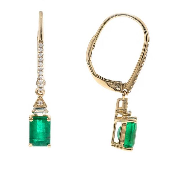 Emerald and Diamond Dangle Earrings Carroll's Jewelers Doylestown, PA