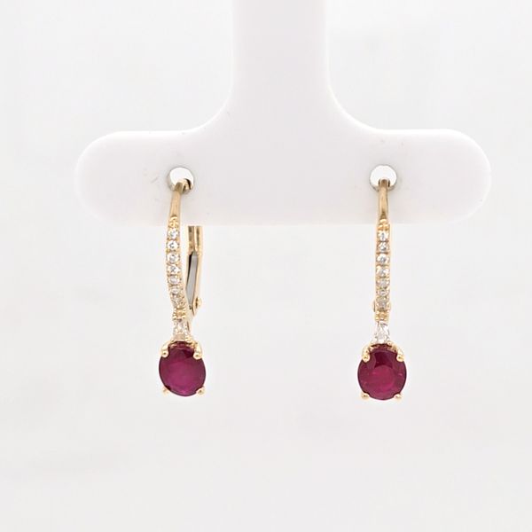 Ruby and Diamond Dangle Earrings Carroll's Jewelers Doylestown, PA