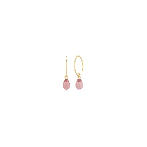 14kt YG Rose Quartz Dangle Earrings Carroll's Jewelers Doylestown, PA