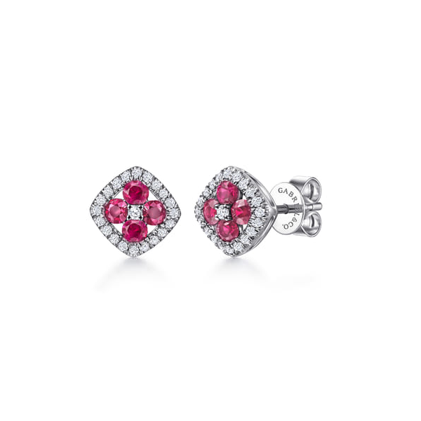 14kt WG Ruby and Diamond Earrings Carroll's Jewelers Doylestown, PA