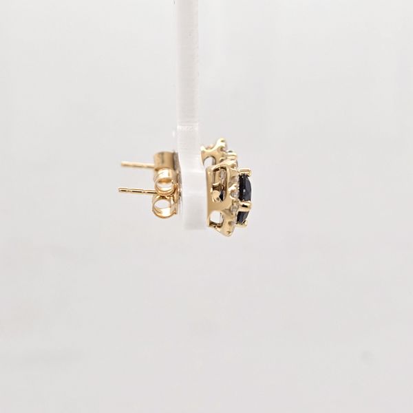 YG Sapphire and Diamond Earrings Image 2 Carroll's Jewelers Doylestown, PA