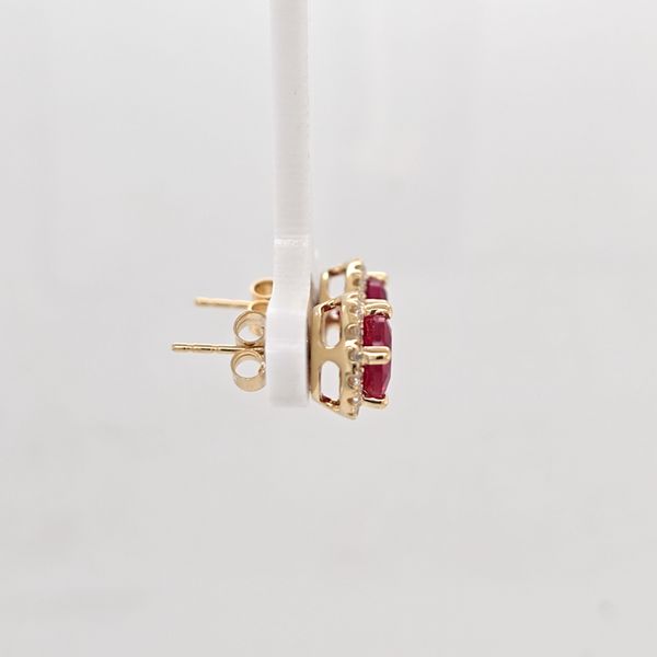 YG Ruby and Diamond Earrings Image 2 Carroll's Jewelers Doylestown, PA