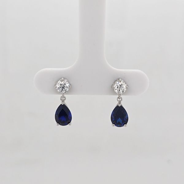 WG Sapphire and Diamond Dangle Earrings Carroll's Jewelers Doylestown, PA