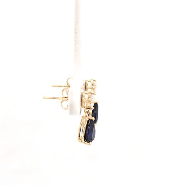 YG Sapphire and Diamond Dangle Earrings Image 2 Carroll's Jewelers Doylestown, PA