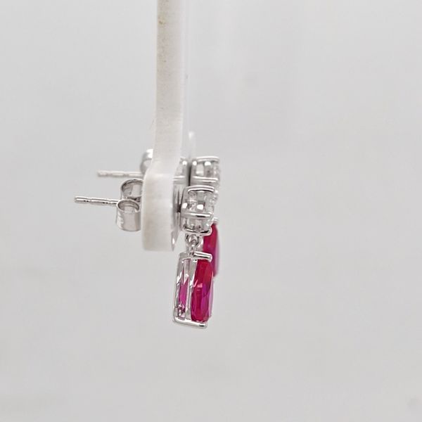 WG Ruby and Diamond Dangle Earrings Image 2 Carroll's Jewelers Doylestown, PA