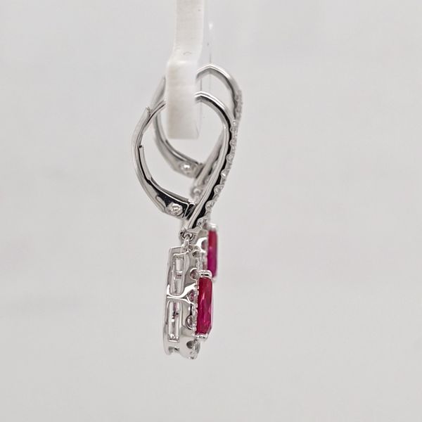 WG Ruby and Diamond Dangle Earrings Image 2 Carroll's Jewelers Doylestown, PA