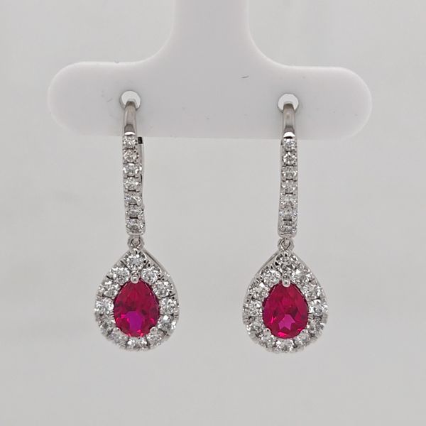 WG Ruby and Diamond Dangle Earrings Carroll's Jewelers Doylestown, PA