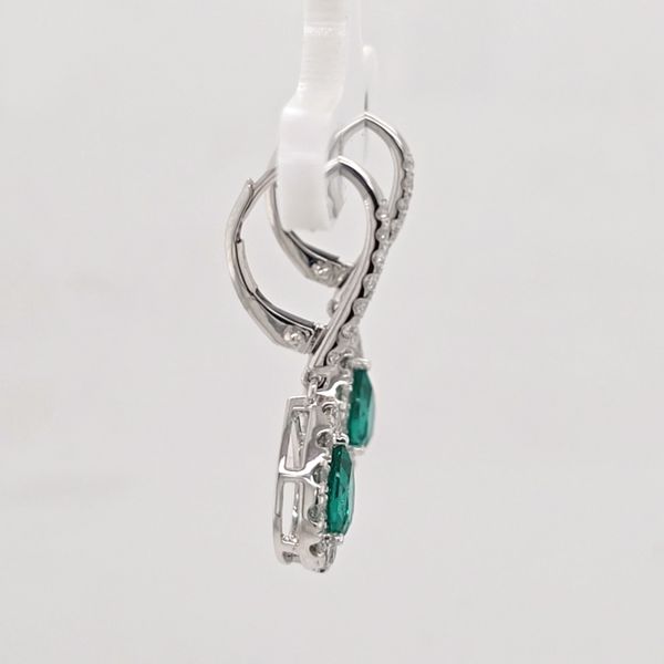 WG Emerald and Diamond Dangle Earrings Image 2 Carroll's Jewelers Doylestown, PA