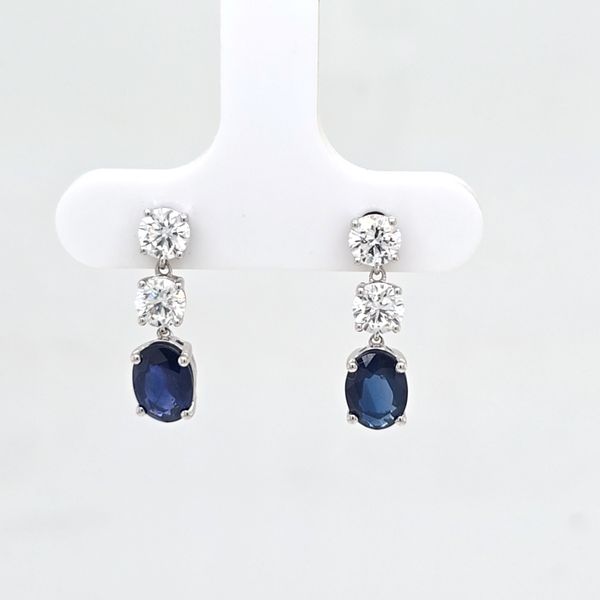 LG Sapphire and Diamond Drop Earrings Carroll's Jewelers Doylestown, PA
