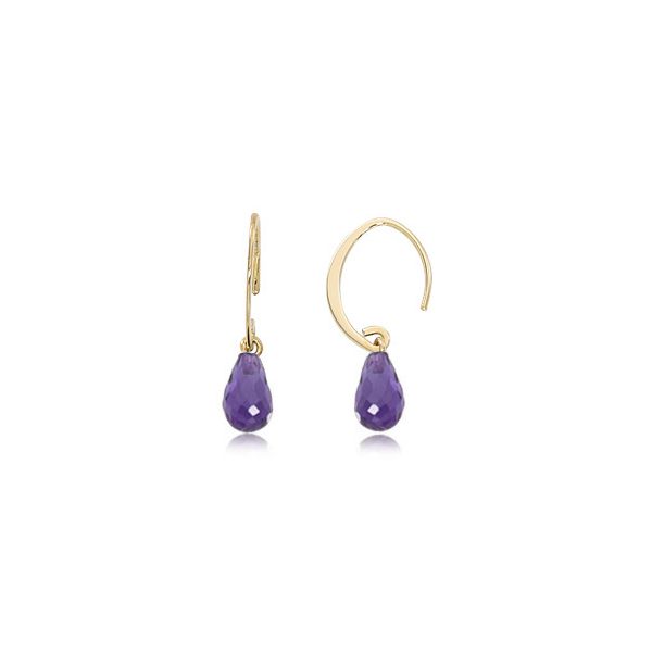 14K Yellow Gold Amethyst Drop Earrings Carroll's Jewelers Doylestown, PA