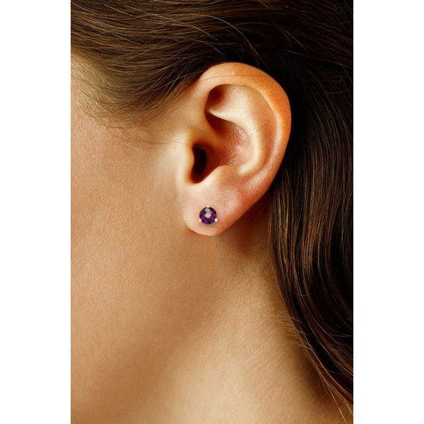 Amethyst Stud Earrings Image 2 Carroll's Jewelers Doylestown, PA