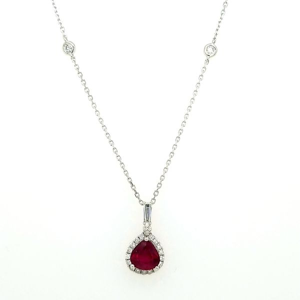 14kt WG Ruby and Diamond Pendant Carroll's Jewelers Doylestown, PA