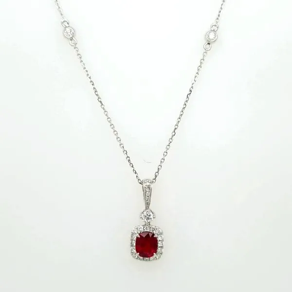 14kt WG Ruby and Diamond Pendant thumb image 1