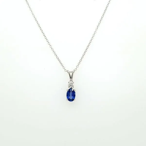 14kt WG Sapphire and Diamond Pendant Carroll's Jewelers Doylestown, PA