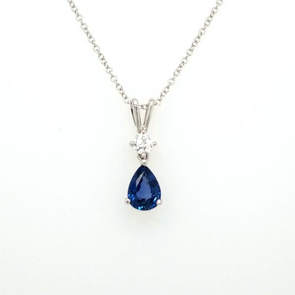 14kt WG Sapphire and Diamond pendant Image 2 Carroll's Jewelers Doylestown, PA