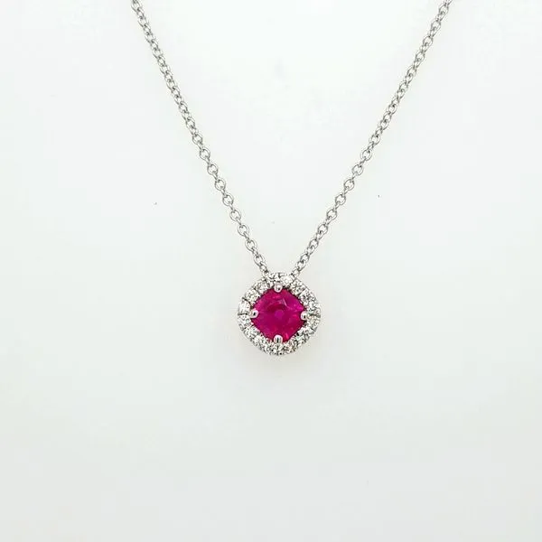 14kt WG Ruby and Diamond Pendant Carroll's Jewelers Doylestown, PA