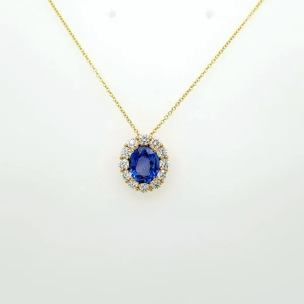 18kt YG Sapphire and Diamond Pendant Carroll's Jewelers Doylestown, PA