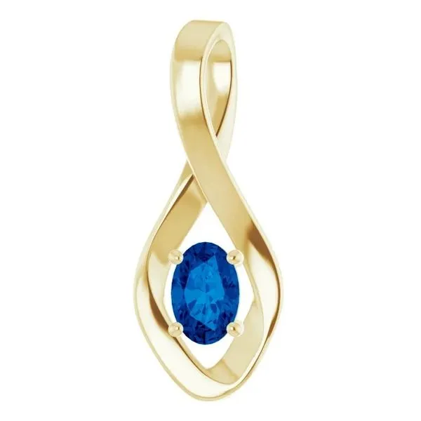 14kt YG sapphire pendant Carroll's Jewelers Doylestown, PA