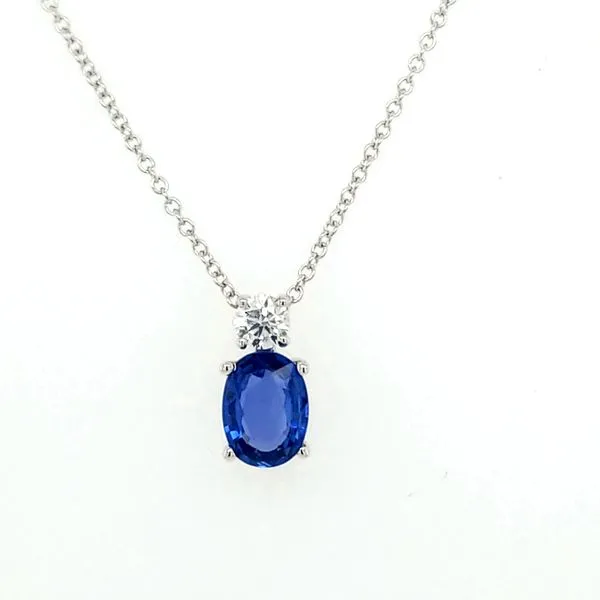 14kt WG Sapphire and Diamond Pendant Carroll's Jewelers Doylestown, PA