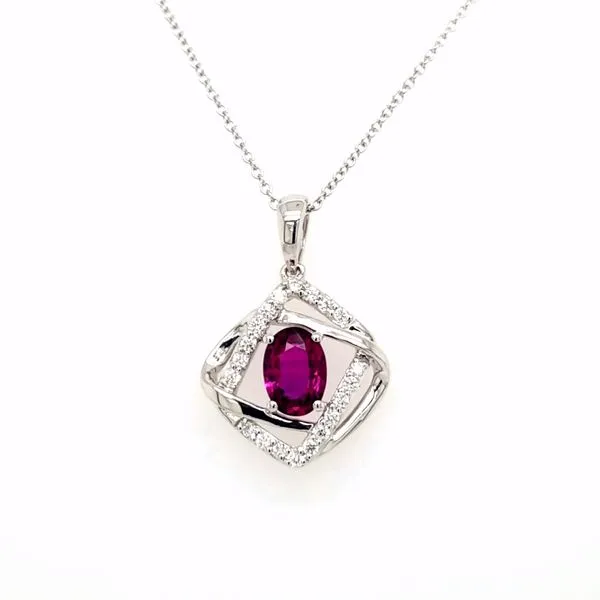 14kt WG Ruby and Diamond Pendant Carroll's Jewelers Doylestown, PA