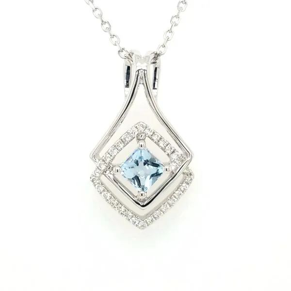 14kt WG Aquamarine and Diamond Pendant Carroll's Jewelers Doylestown, PA