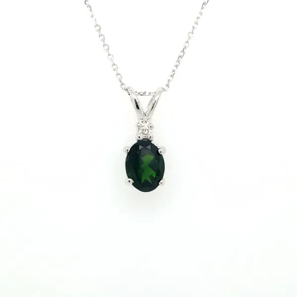 14kt WG Chrome Diopside and Diamond Pendant similar item image