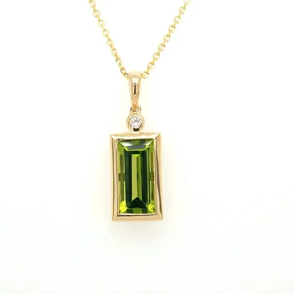 14kt YG Peridot and Diamond Pendant Carroll's Jewelers Doylestown, PA