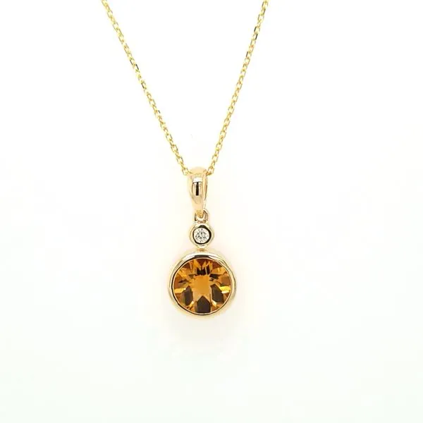 14kt Citrine and Diamond Pendant Carroll's Jewelers Doylestown, PA
