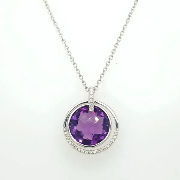 14kt WG amethyst and diamond pendant Carroll's Jewelers Doylestown, PA