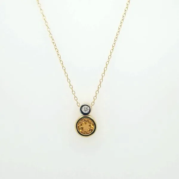 Yellow 14 Karat Citrine Bezel Pendant
