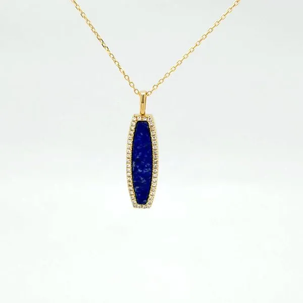 14kt YG Lapis Lazuli and Diamond Pendant Carroll's Jewelers Doylestown, PA