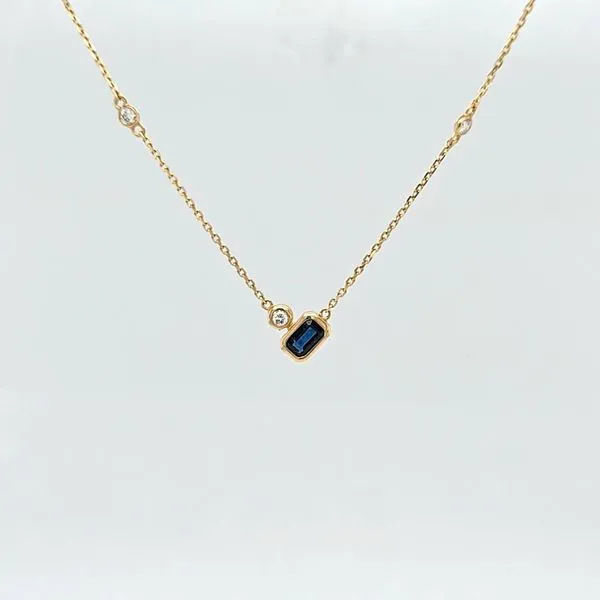 YG Sapphire and Diamond Necklace
