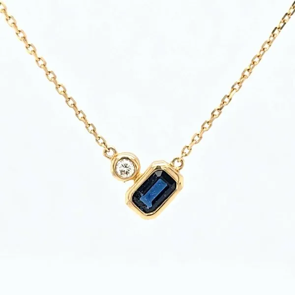 YG Sapphire and Diamond Necklace