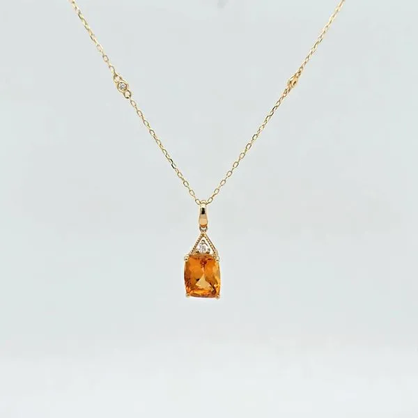 14kt YG Citrine and Diamond Necklace