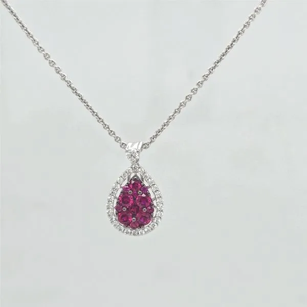 18kt WG Ruby and Diamond Pendant