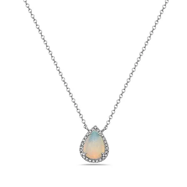 14kt wG Opal and Diamond Opal Pendant similar item image