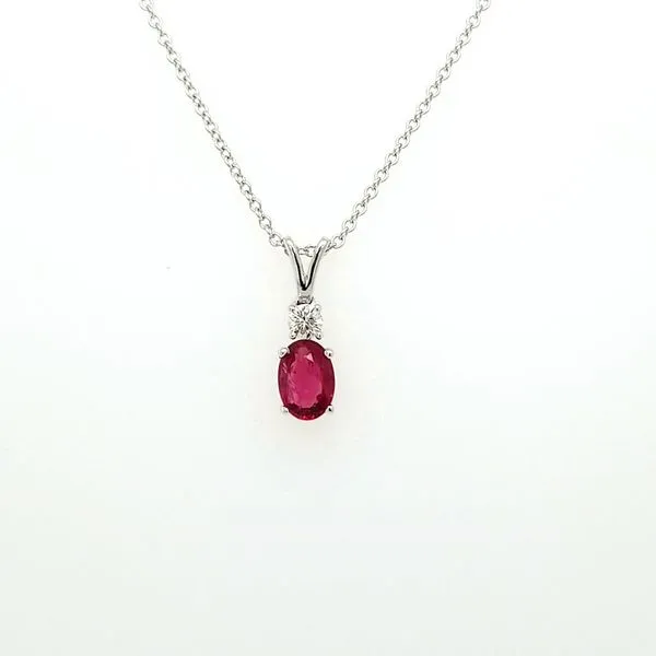 14kt WG ruby and Diamond Pendant thumb image 2