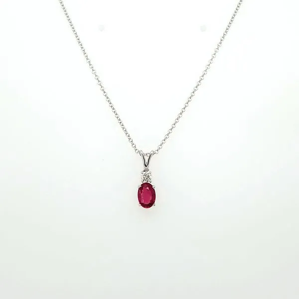 14kt WG ruby and Diamond Pendant thumb image 1
