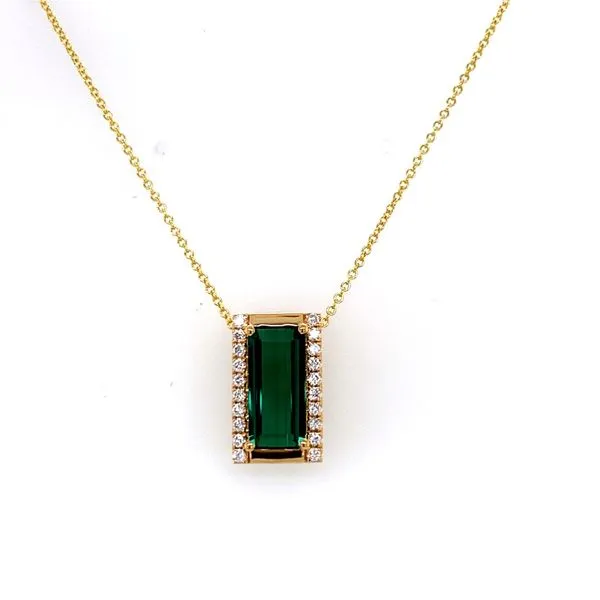 18kt YG Green Tourmaline and Diamond Pendant Carroll's Jewelers Doylestown, PA