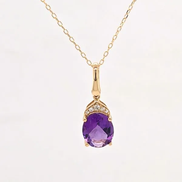 14kt YG amethyst and diamond pendant Carroll's Jewelers Doylestown, PA