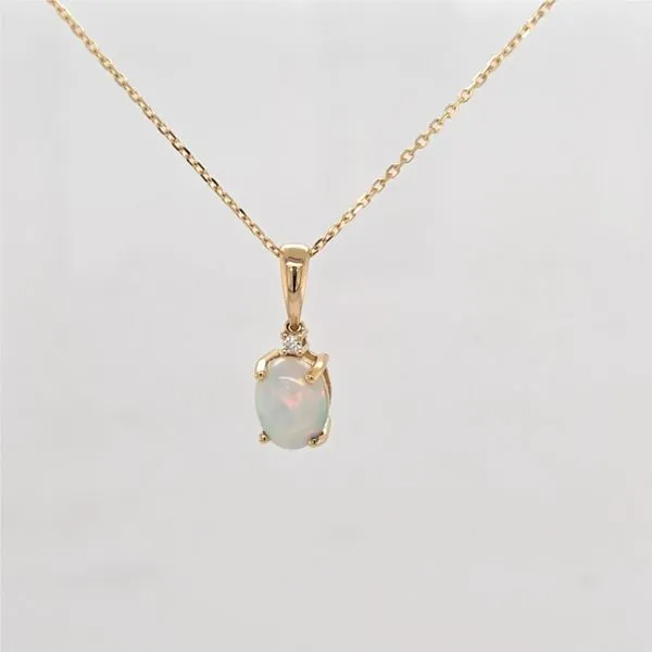 14kt YG Opal and Diamond Pendant Carroll's Jewelers Doylestown, PA