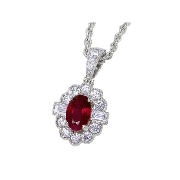 18kt WG Ruby and Diamond Pendant