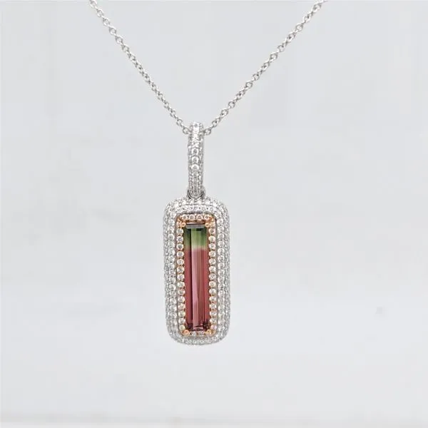 14kt 2 Tone BiColor Tourmaline Pendant
