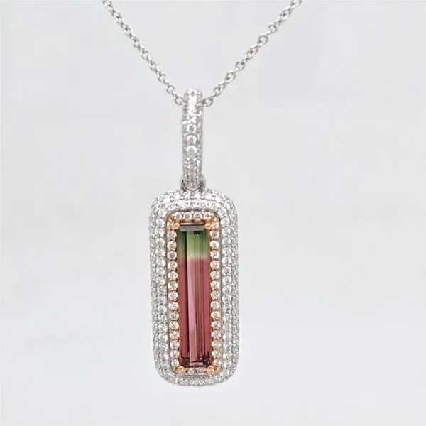 14kt 2 Tone BiColor Tourmaline Pendant
