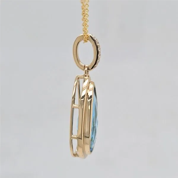 14kt YG Blue Topaz Pendant