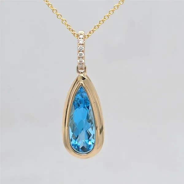 14kt YG Blue Topaz Pendant