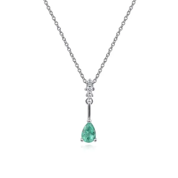 14kt WG Emerald & Diamond Pendant Carroll's Jewelers Doylestown, PA
